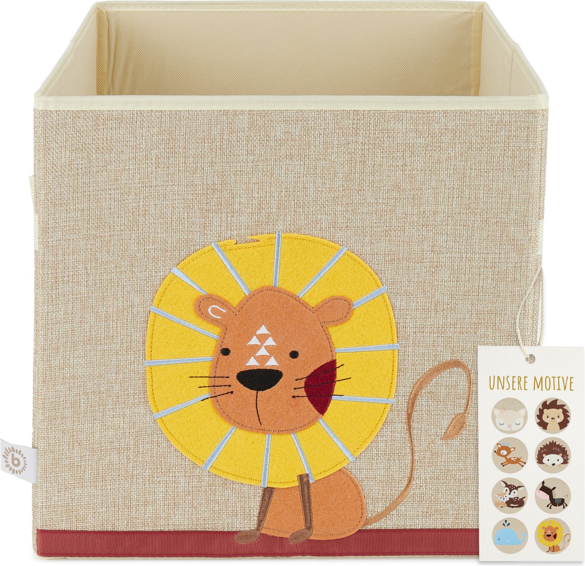 Bieco lion nature 32 cm stof opbevaringsboks 04010457