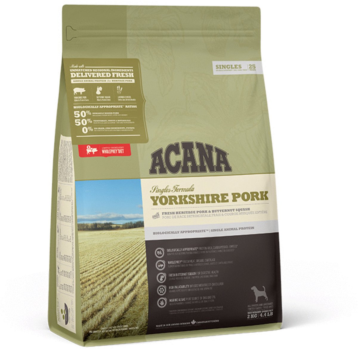 Acana - single yorkshire svinekød hund - hundefoder - 2 kg