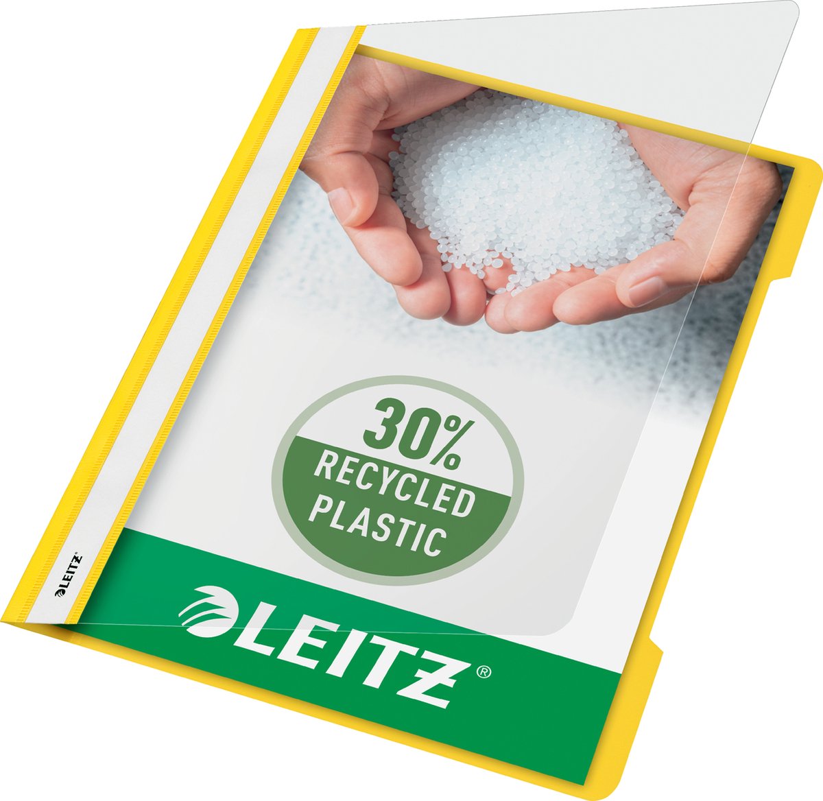 Leitz quick fixer a4 - 30% genbrugsplast - 25 stykker - gul