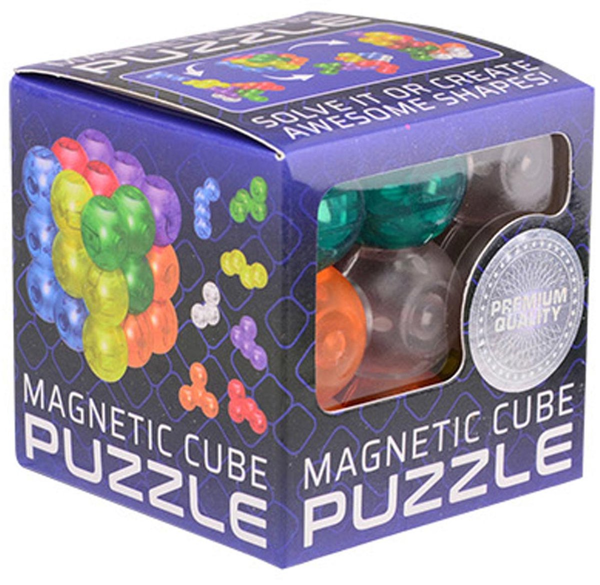 Johntoy magnetisk puslespilsterning - 7 puslespilsbrikker - legetøj - 6 x 6 cm - plastik - flerfarvet