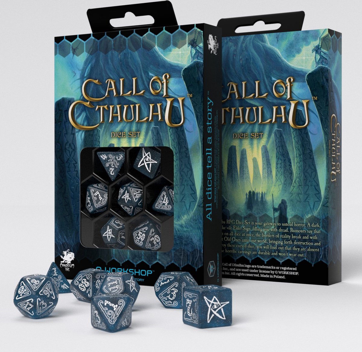 Q-workshop call of cthulhu - abyssal hvide terninger sæt