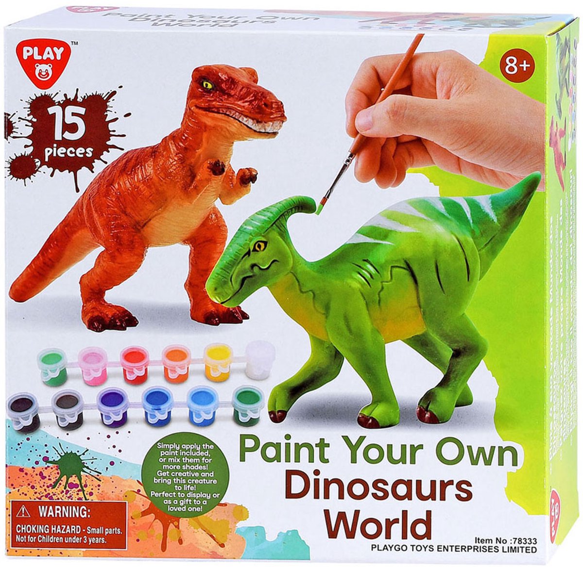 Playgo mal dine egne dinosaurer - 15 stk.