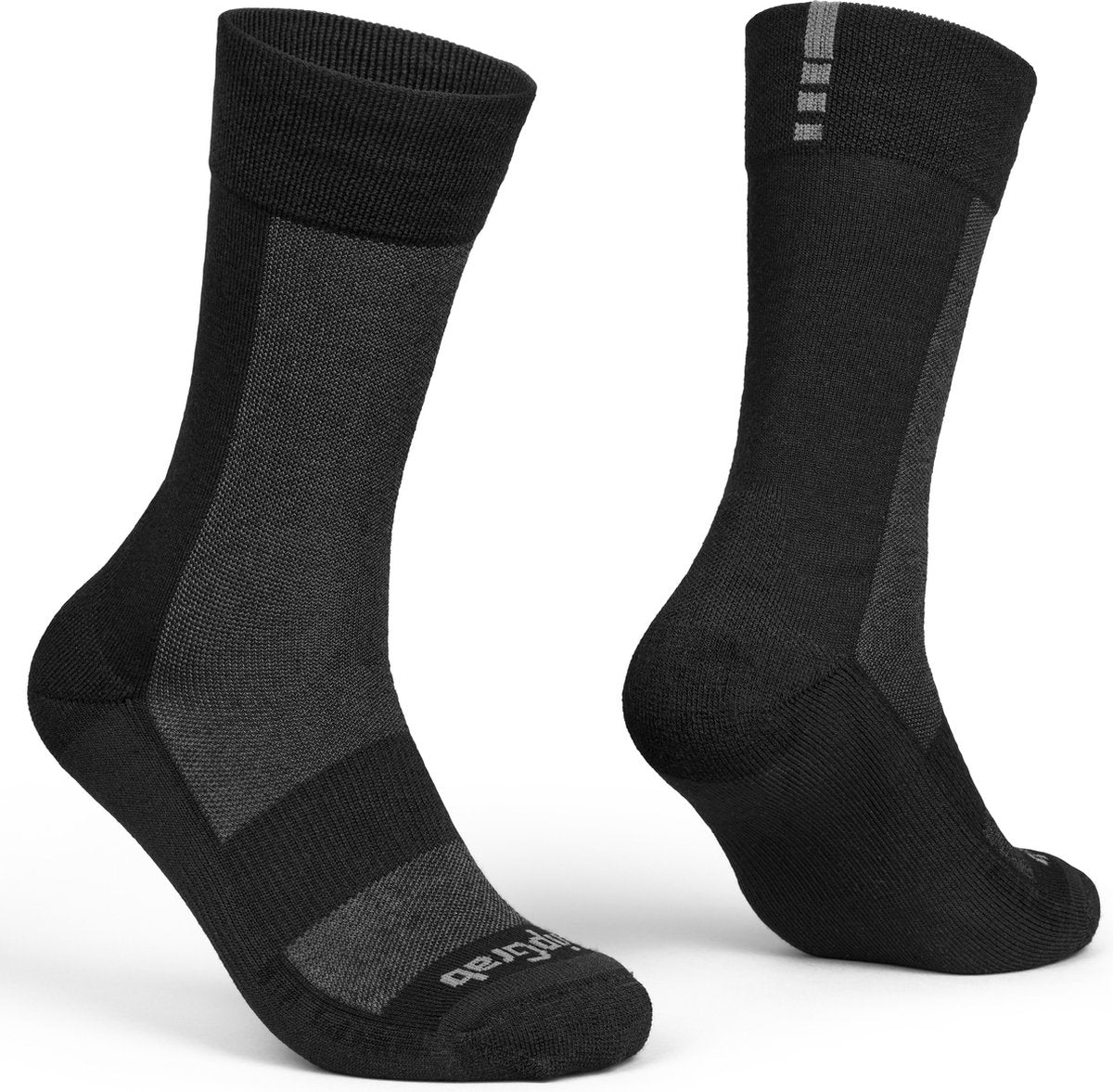 Gripgrab - alpine merino high cut vintercykelstrømper ekstra høj - sort - unisex - str.