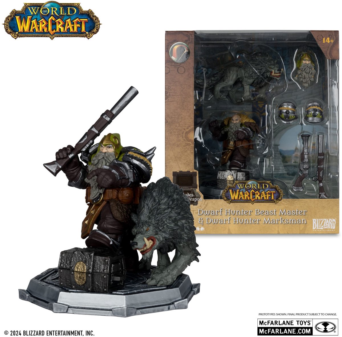 Mcfarlane world of warcraft actionfigurer dværgjæger 15 cm - snestorm - legetøj