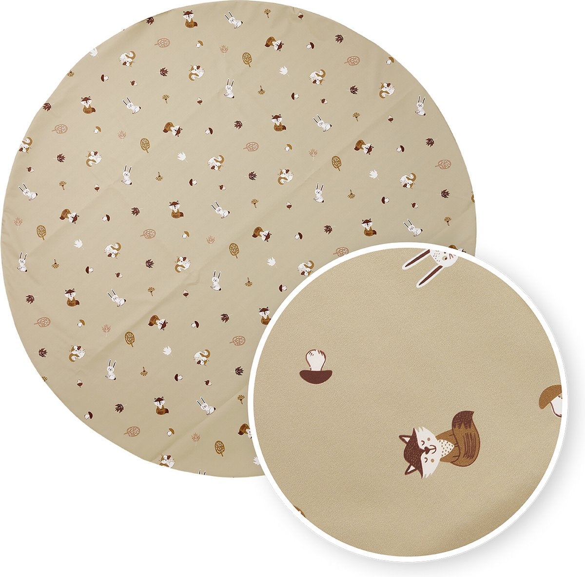 Meyco baby skovdyr højstol rodemåtte - ⌀110cm - sand