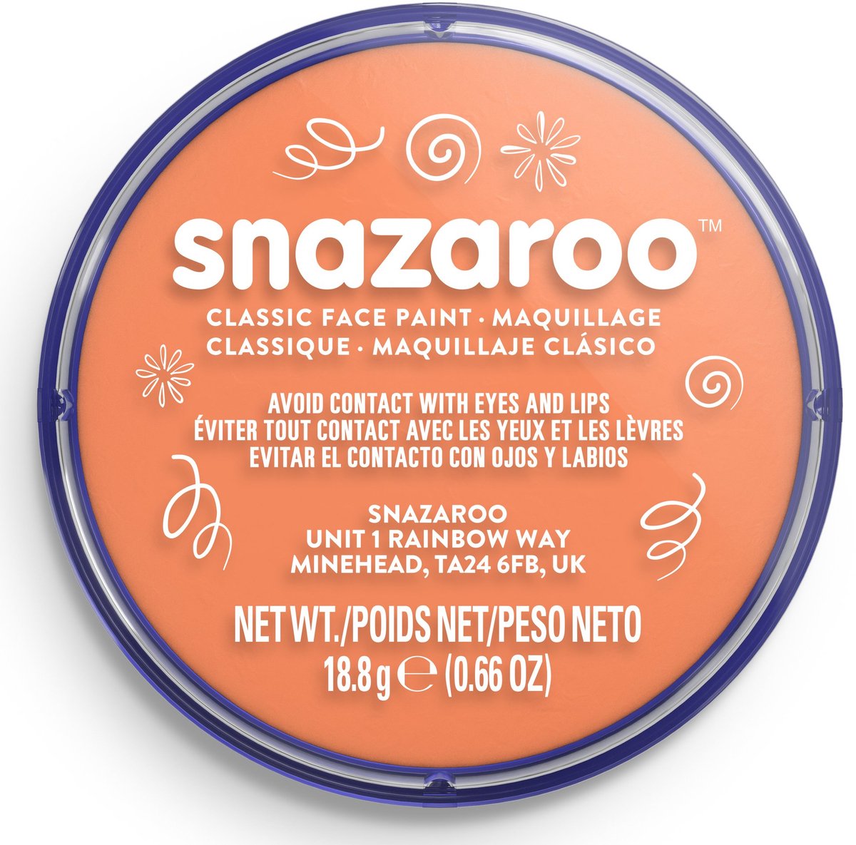 Snazaroo 1118551 - abrikos - 18ml aqua ansigtsmaling børneansigtsmaling til børn og voksne