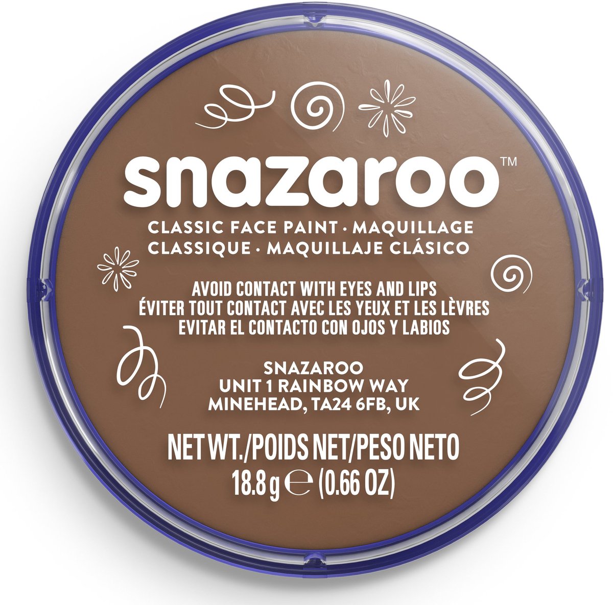 Snazaroo 1118911 - beige brun - 18ml aqua ansigtsmaling børneansigtsmaling til børn og voksne