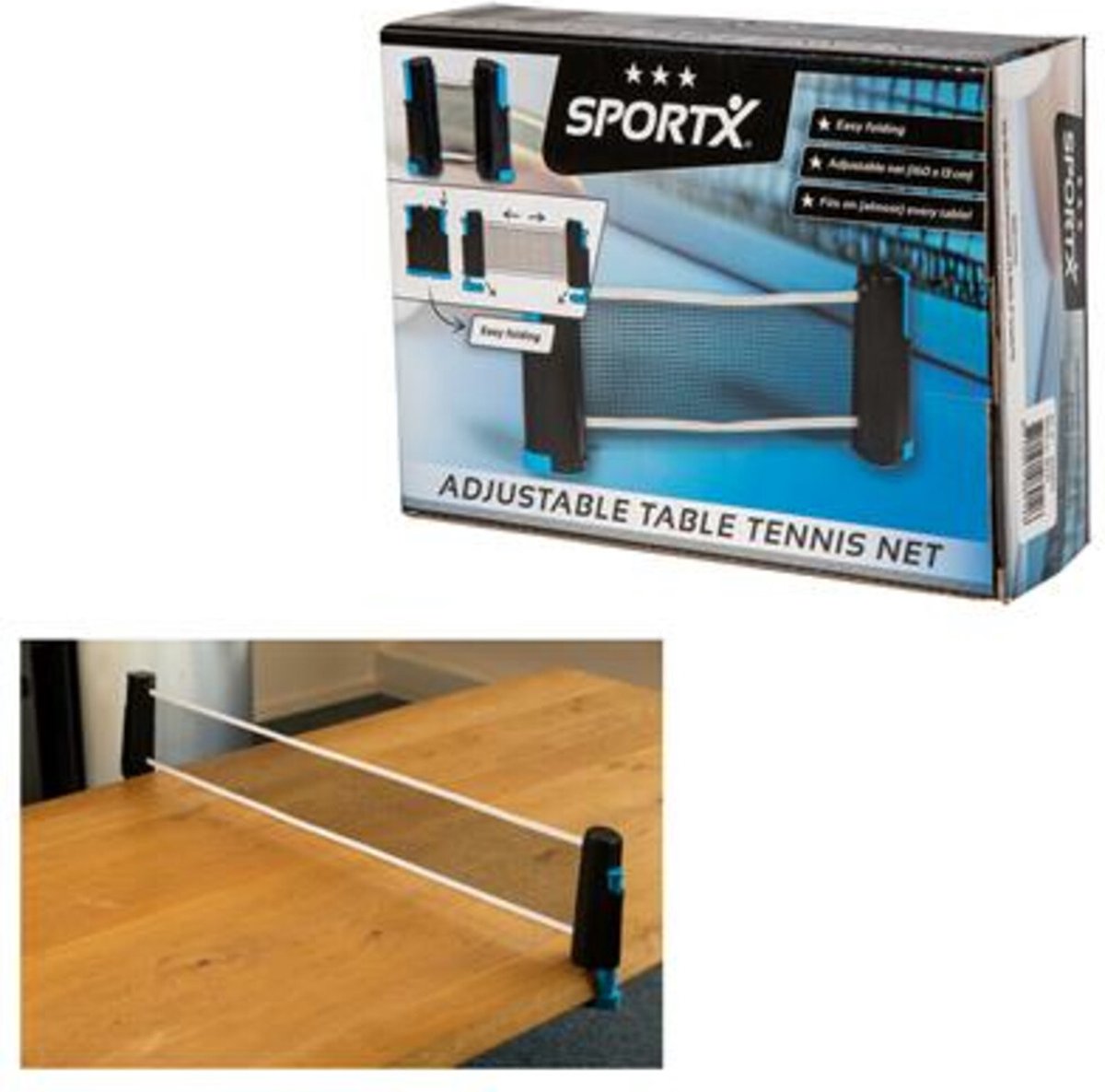 Sportx bordtennisnet (kan rulles)