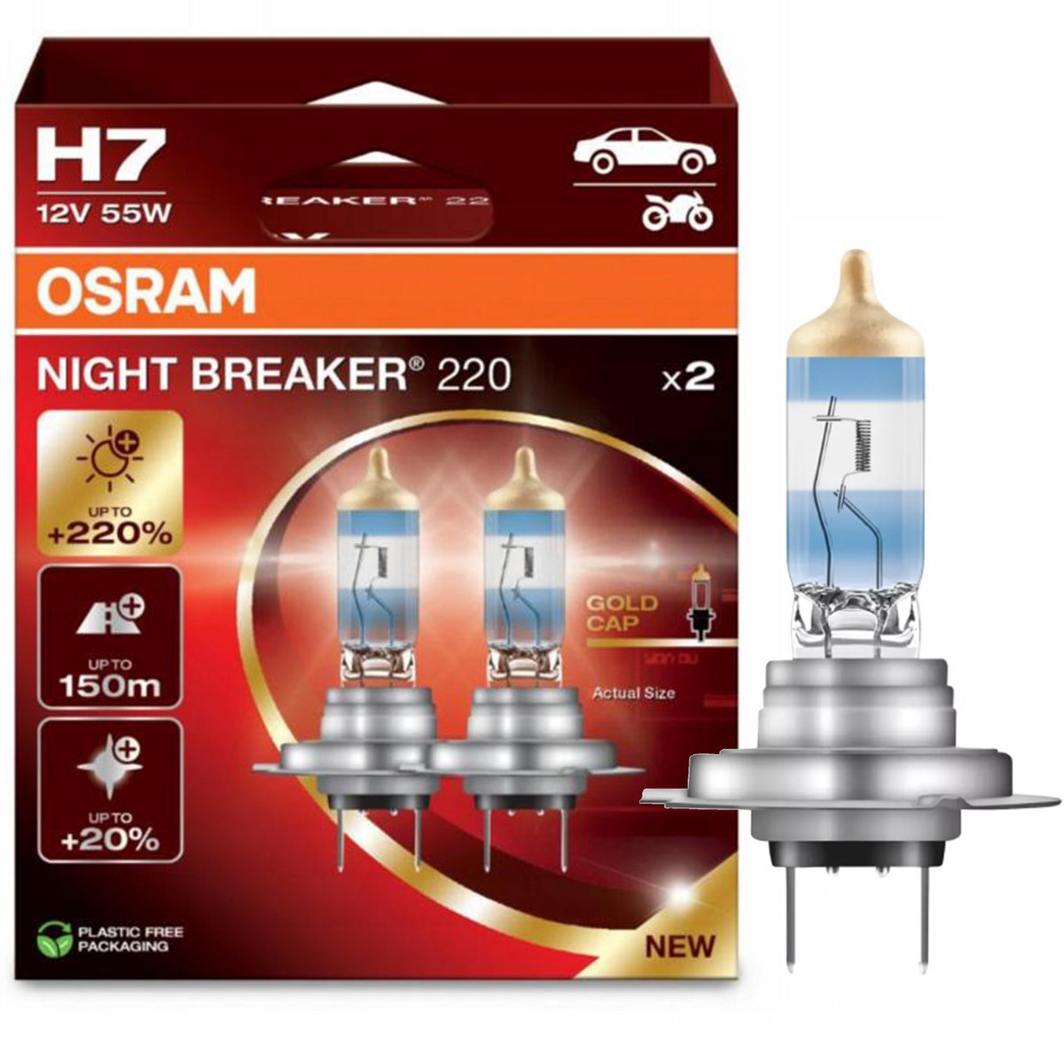 Osram natafbryder 220 h7 64210nb220 sæt
