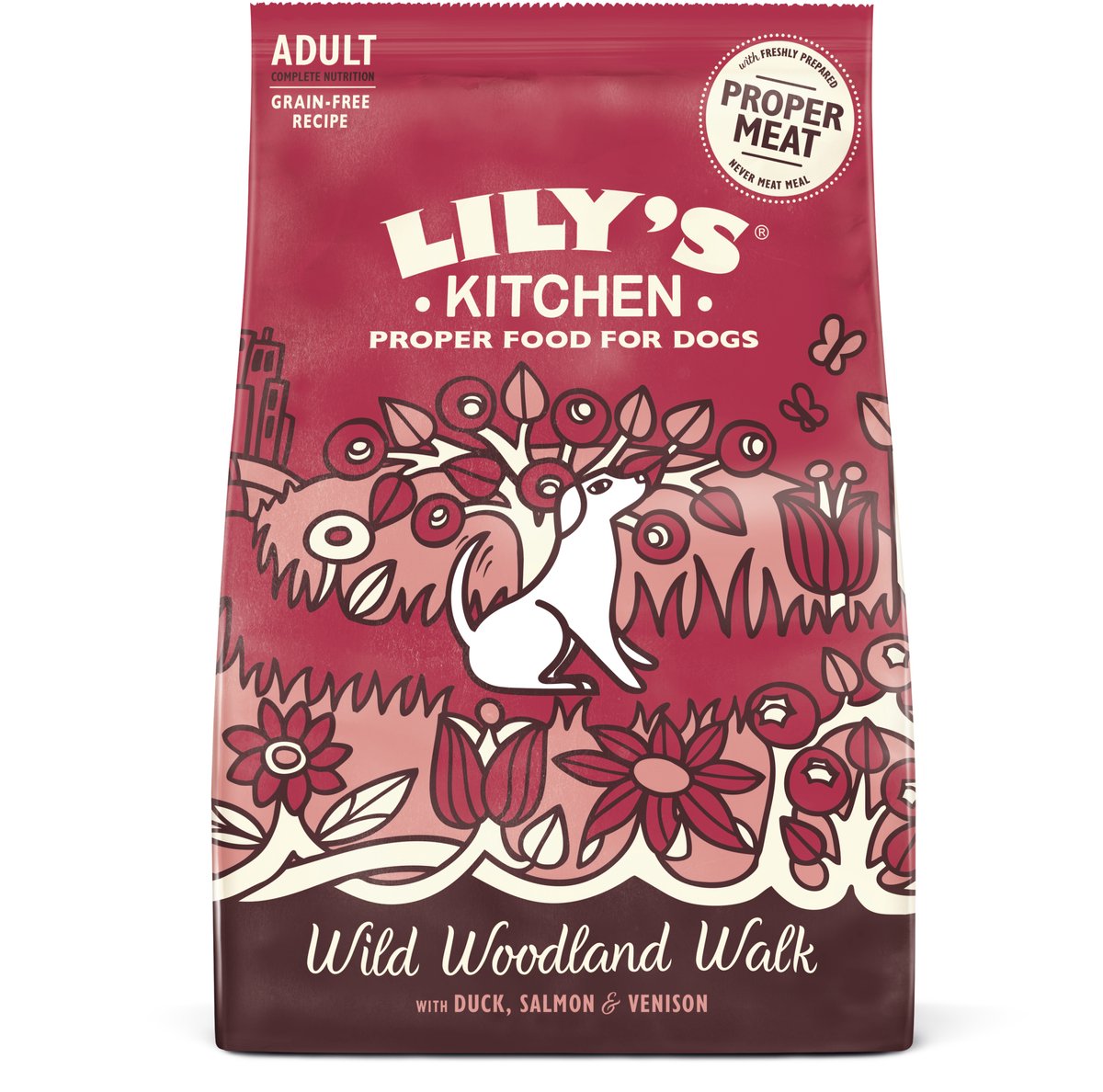 Lilys køkken - hundefoder - tørfoder - and, laks og rådyr - 12 kg