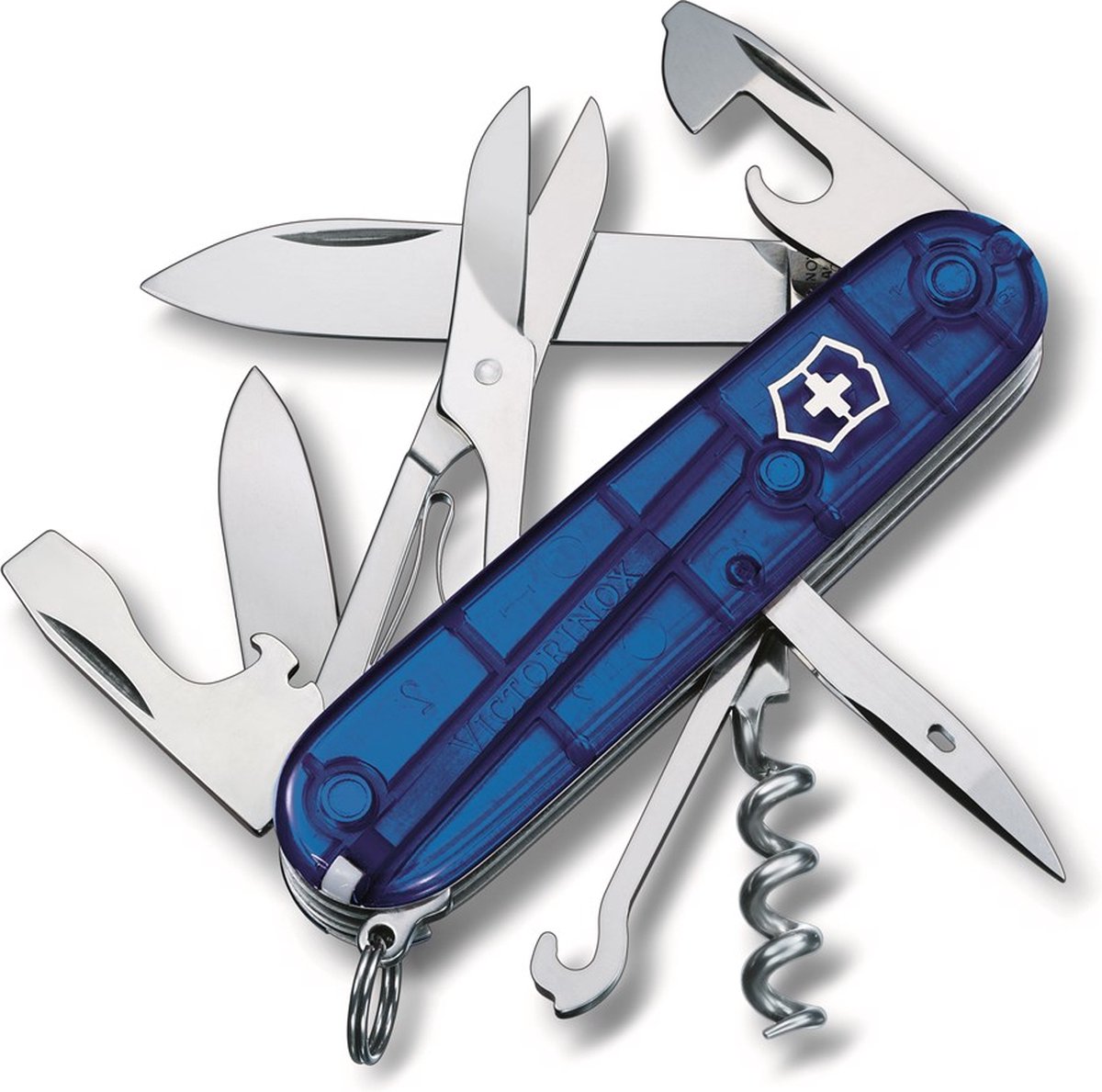 Victorinox schweiziske hær klatrer multiværktøj 14 funktioner gennemsigtig blå