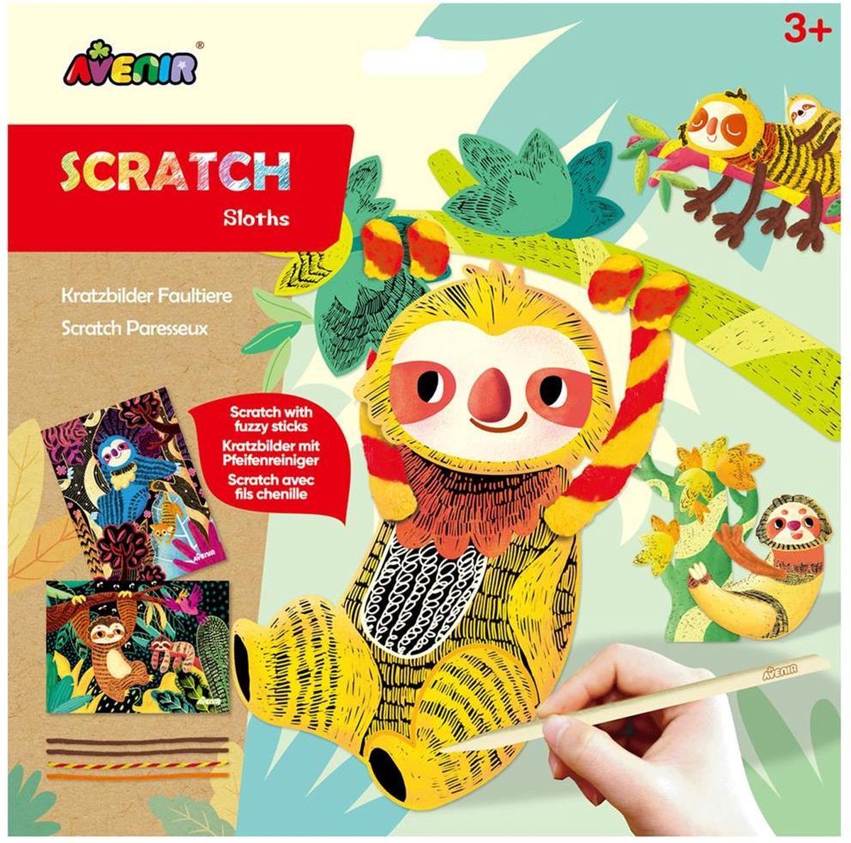 Avenir scratch and craft - dovendyr - med piberensere - kreativ leg - 3+