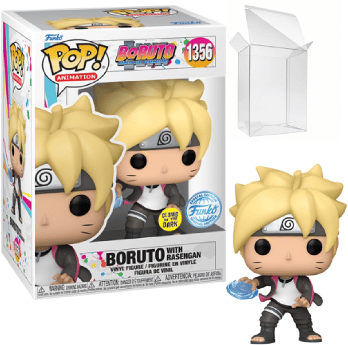 Funko pop animation: boruto naruto næste generationer - boruto med rasengan (glød i mørket) pop #1356
