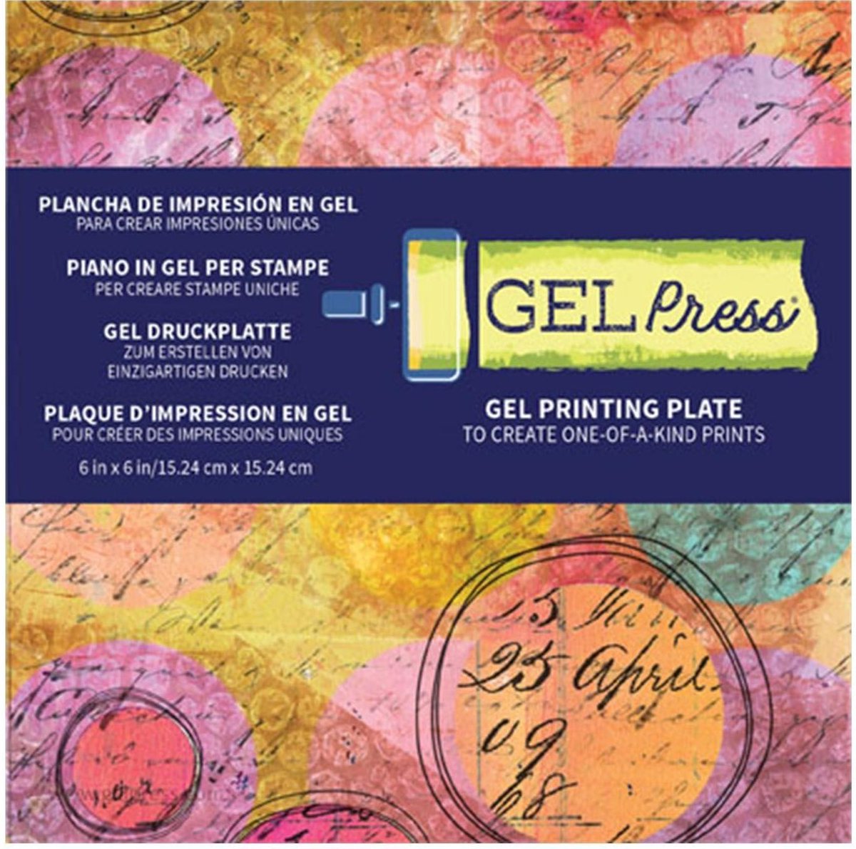 Gelpresse trykplade - gel - firkantet - 15,24 x 15,24 cm - 12 stk.