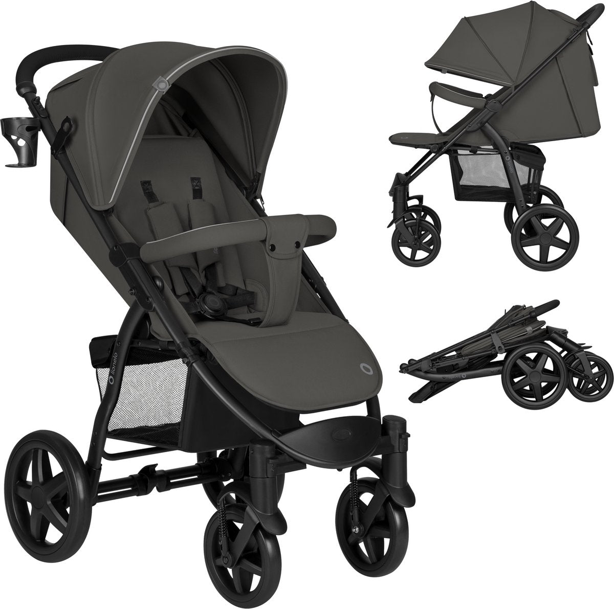 Lionelo buggy annet plus - let foldbar - store solide hjul med affjedring - inklusive fodpose, myggenet kopholder - justerbar ryglæn fodstøtte - klapvogn fra fødslen op til 22 kg - barnevogn