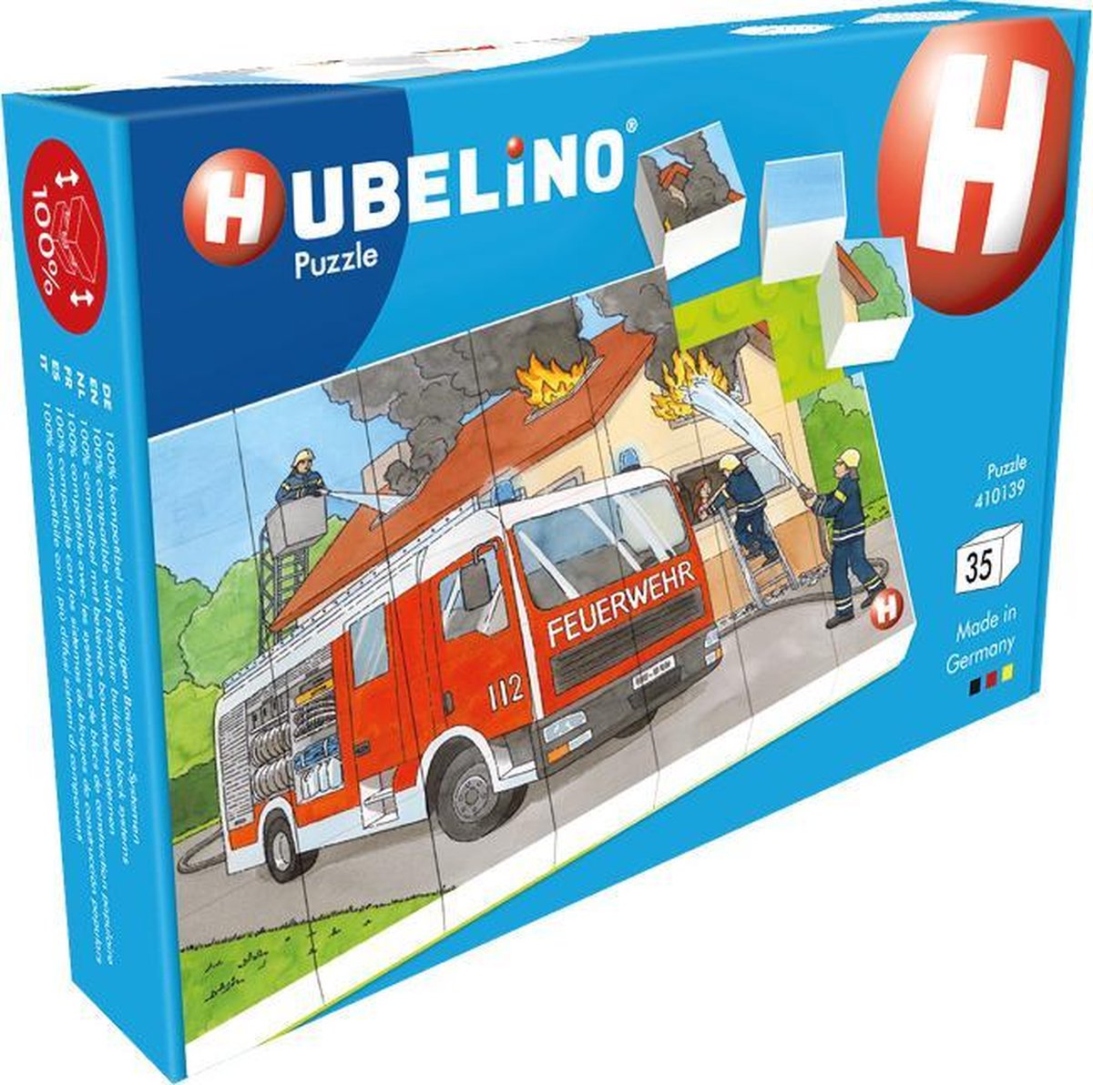 Hubelino blokpuslespil brandvæsen - 35 stk.