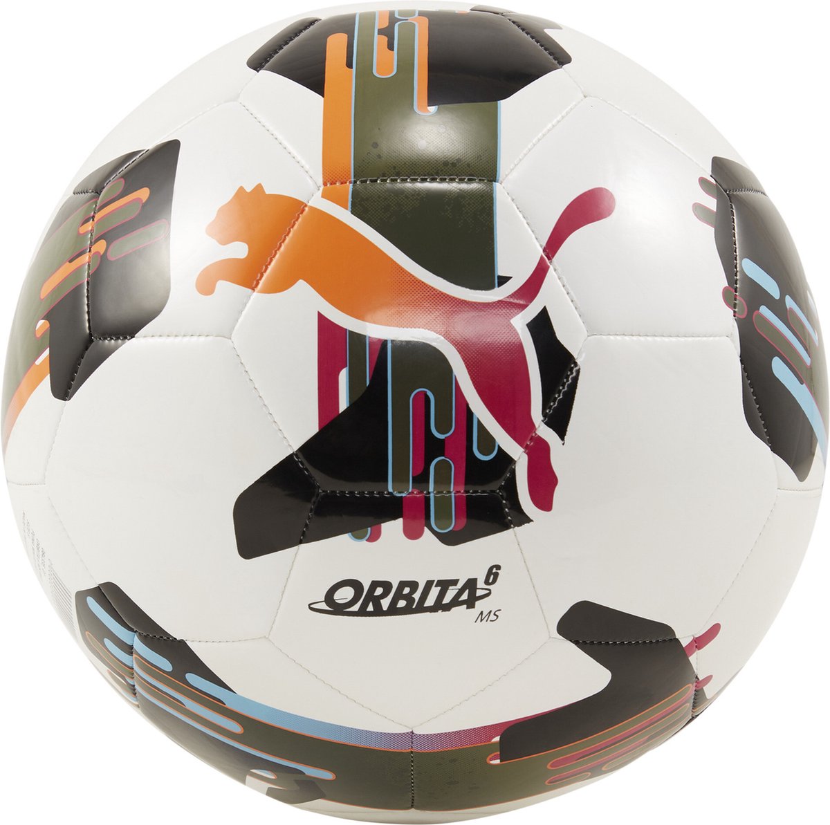 Puma orbita 6 ms unisex fodbold - hvid-flerfarvet