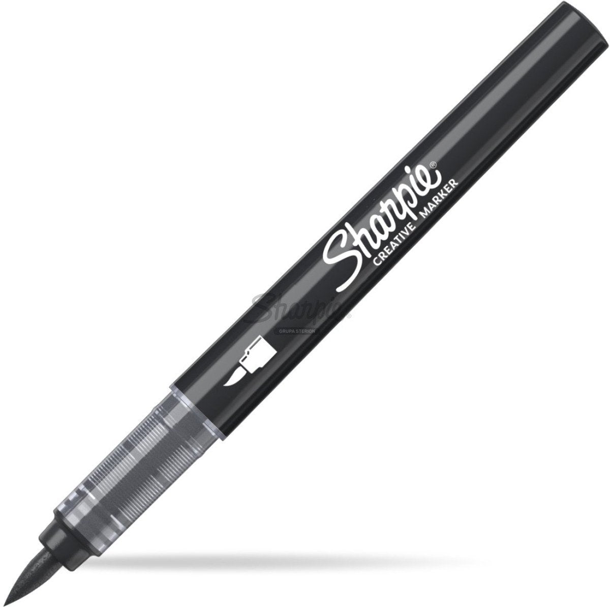 Sharpie kreative tusch akrylmaling tuscher | børstespids | vandbaserede malingstusser | blækket bløder ikke og passer til de fleste overflader | sort | 6 stk