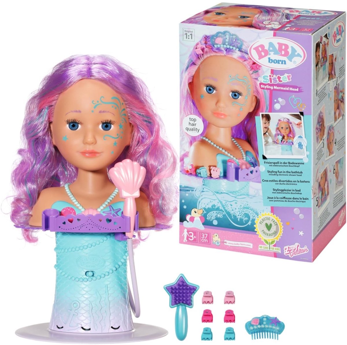 Baby født søster styling havfrue hoved