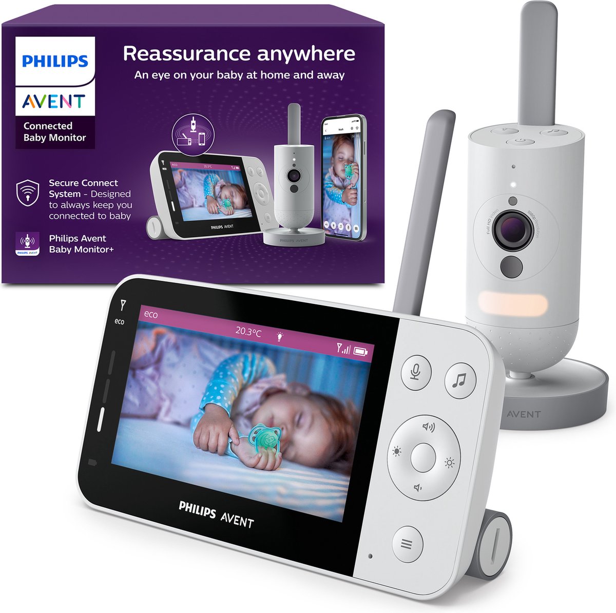 Philips avent connected beeldbabyfoon - babyfoon met camera en app - scd951 26