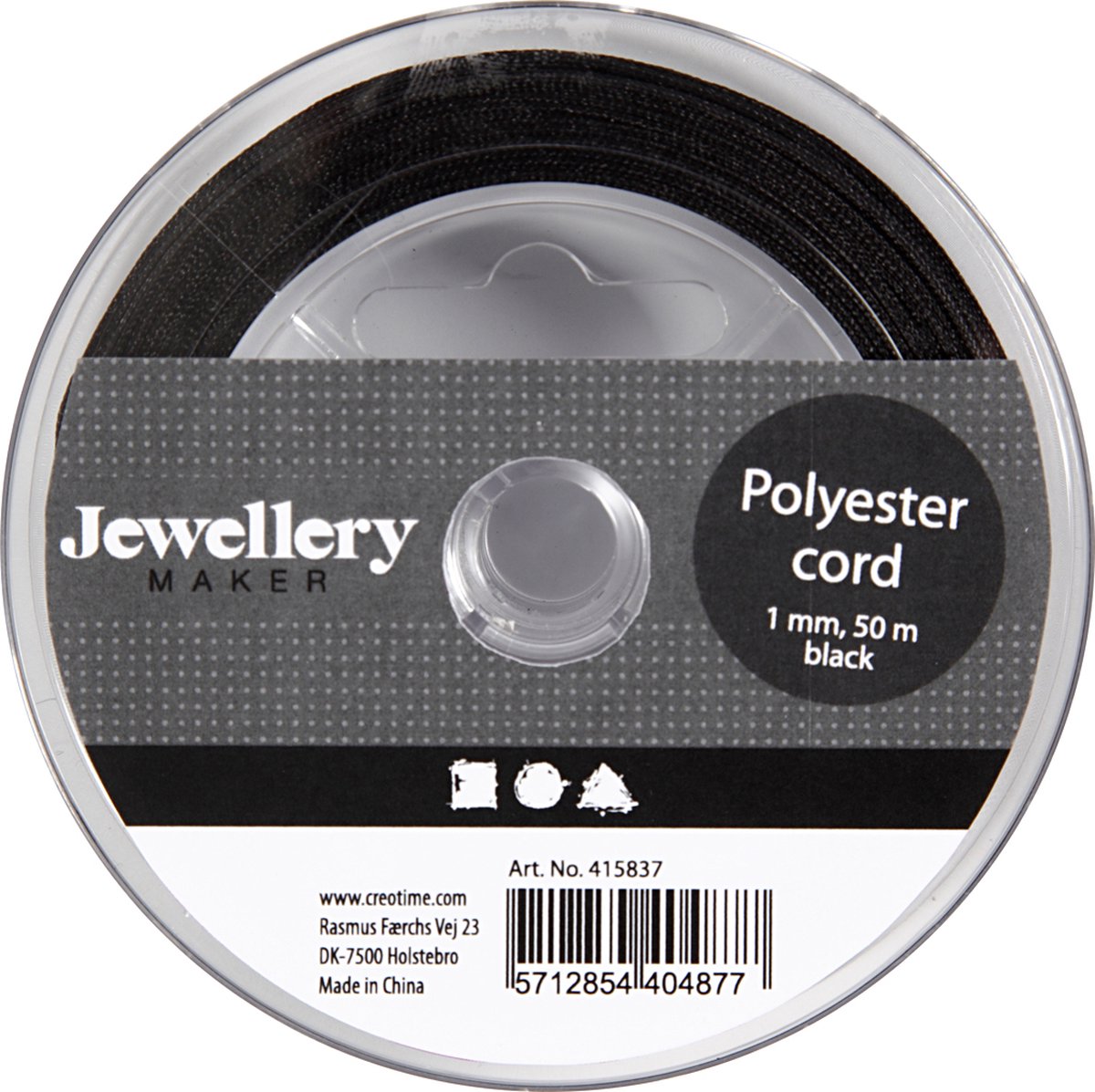Creativ virksomhed https: www.cchobby.nl polyester-cord-thickness-1-mm-black-50-m-1-roll