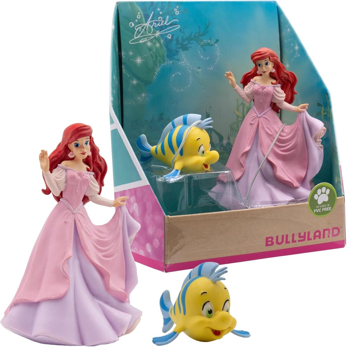 Bullyland 13437 – Disney den Lille Havfrue legesæt med Ariel og ben – naturtro og detaljeret design – ideel som kagefigur, samlerobjekt eller gave til børn fra 3 år og ældre