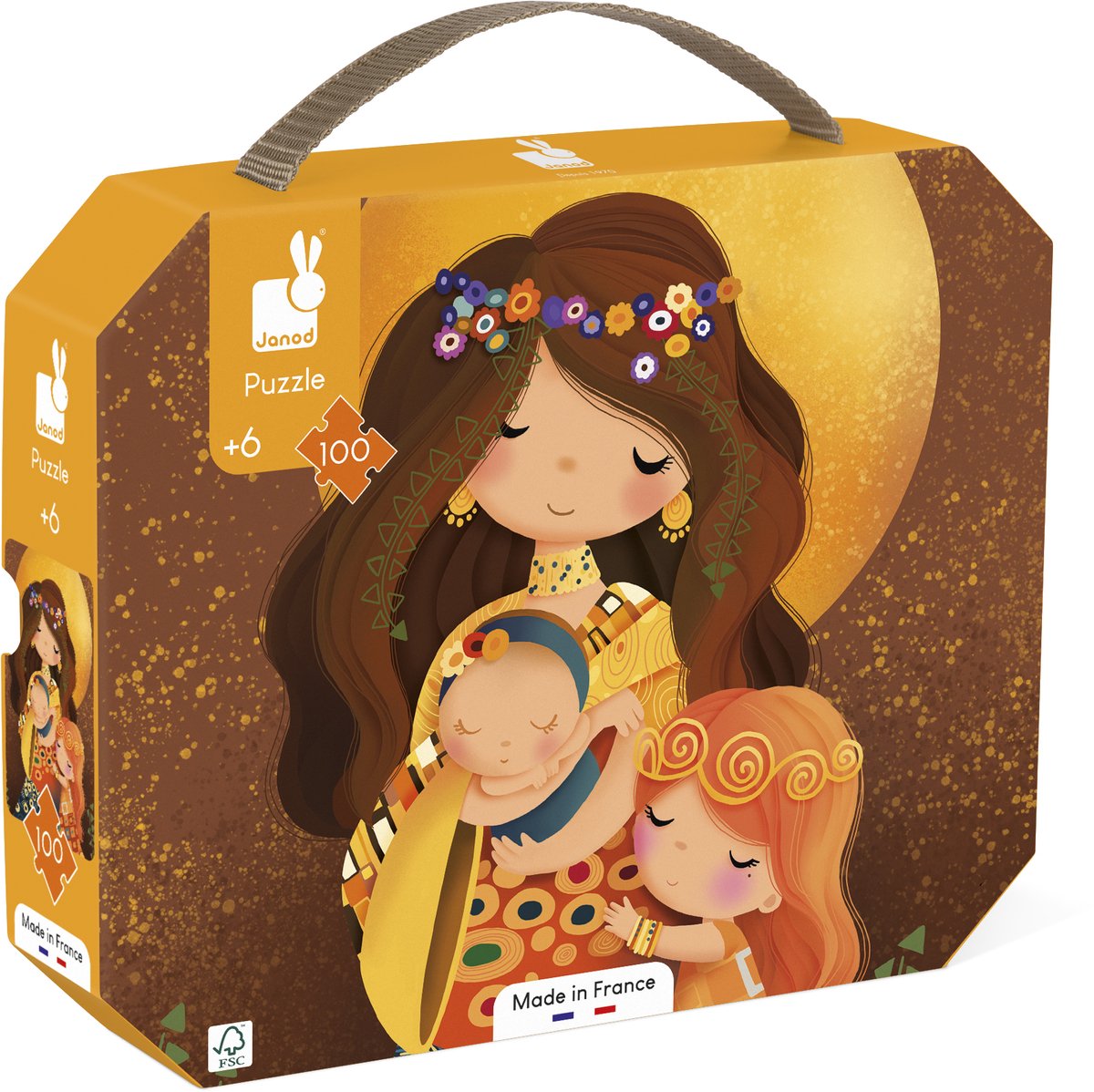 Janod - puslespil inspireret af Gustav Klimt - i puslespil - 100 brikker - egnet fra 6 år