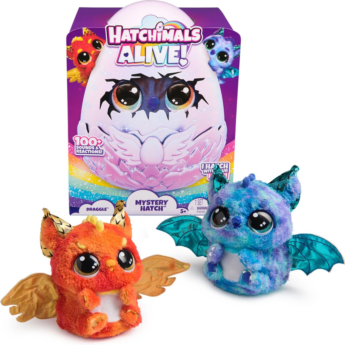 Hatchimals i live - mystery hatch draggle - interaktiv overraskelseslegetøj i et æg med tåge, lys og lyde