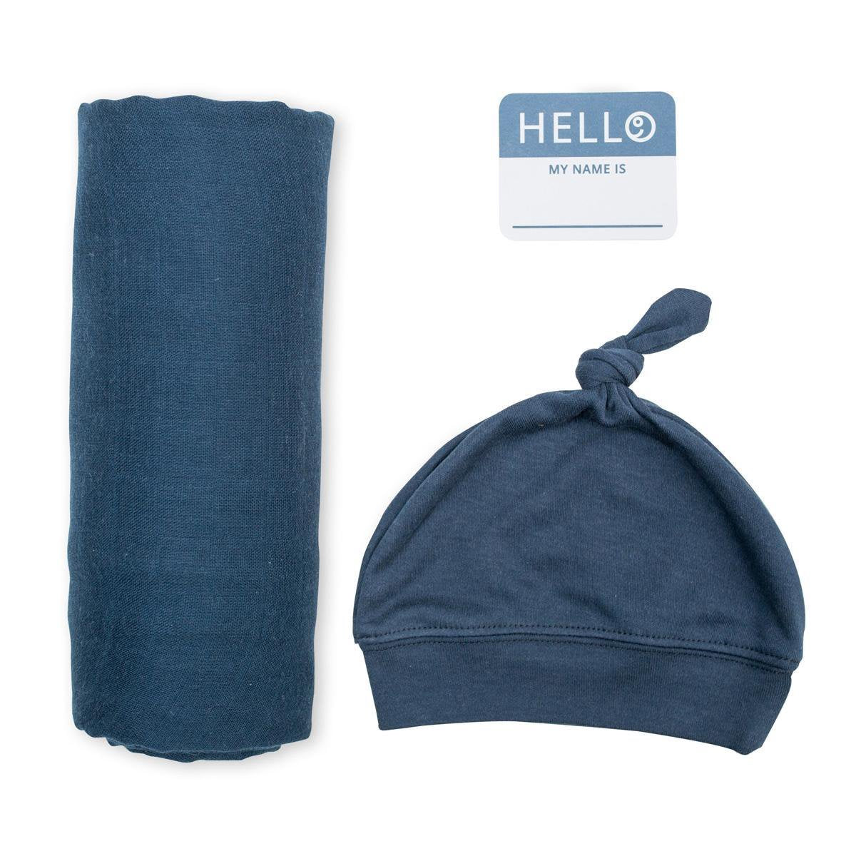 Lulujo hello world - swaddle hat - marineblå
