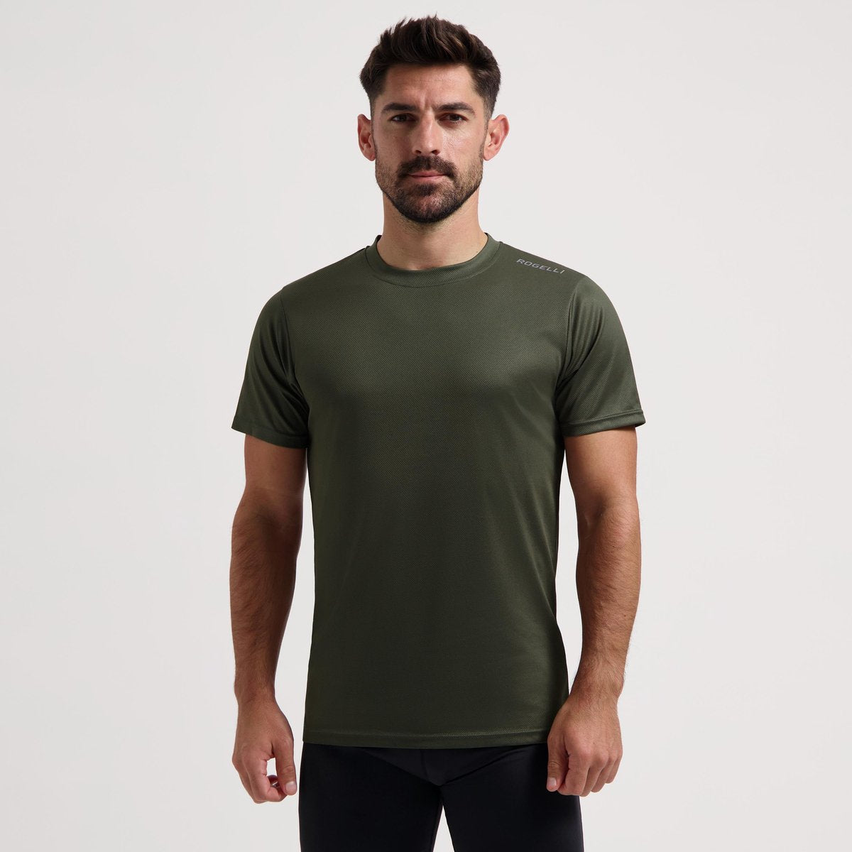 Rogelli promo hardloopshirt heren - korte mouwen - legergroen - m