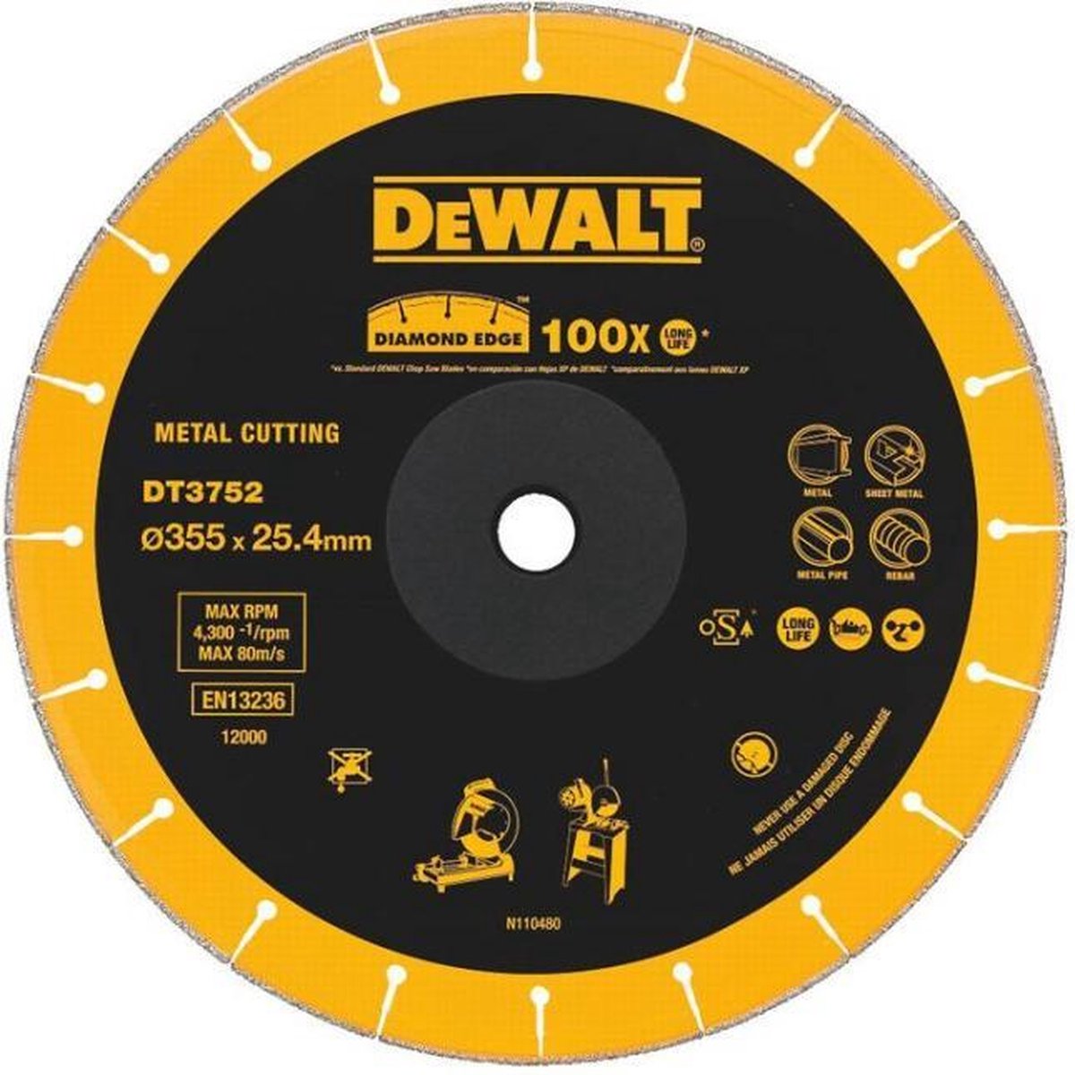 Dewalt tilbehør - diamantskive 355x25,4 mm dt3752