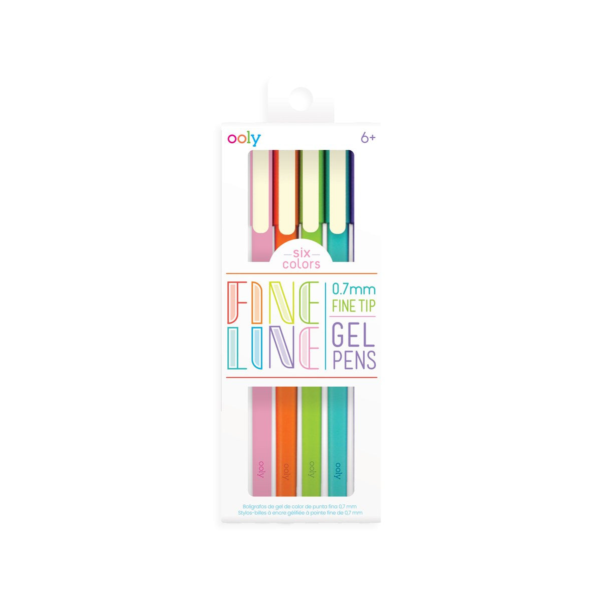 Ooly - fine line - farvede gelpenne - 6 farver