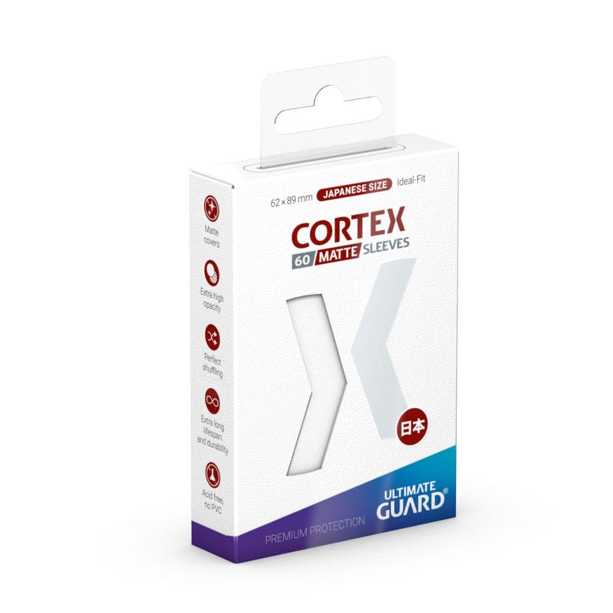 Ultimate guard cortex ærmer matte japansk størrelse (60) - hvid