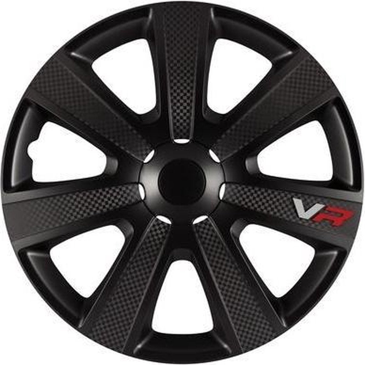 Car plus hjulkapsler til 13 tommer abs carbon black sæt med 4