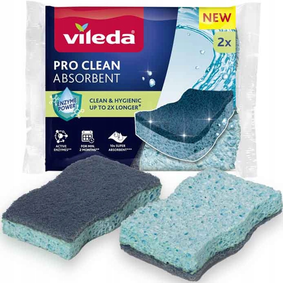 Vileda pro ren svamp med enzymer - 2 stk