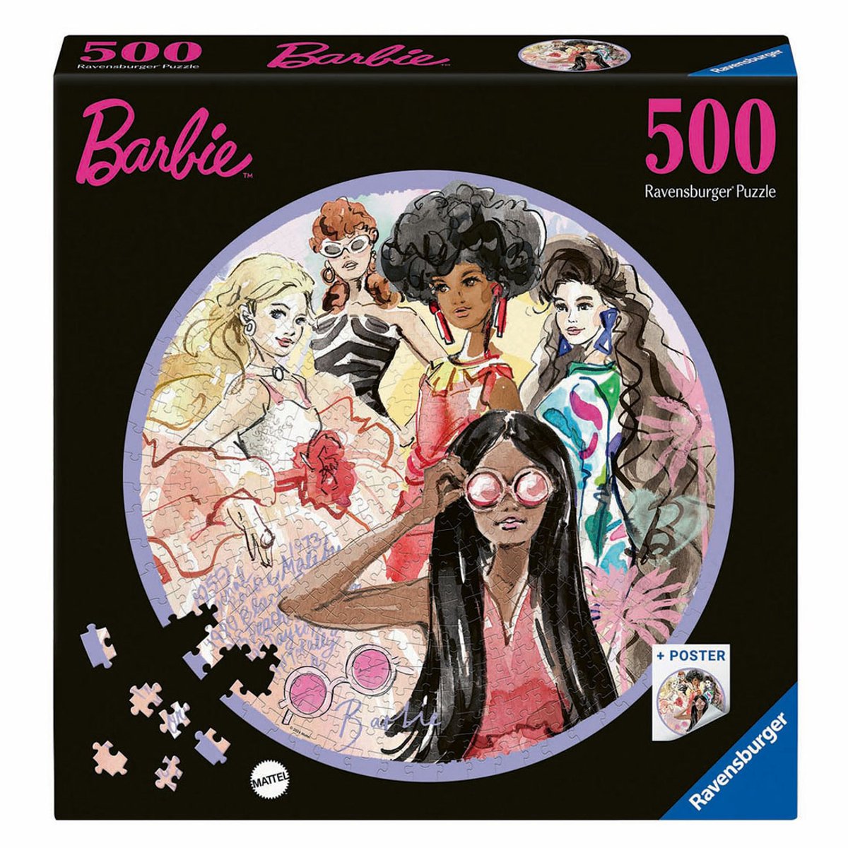 Ravensburger puslespil omkring Barbie, 500 stk.
