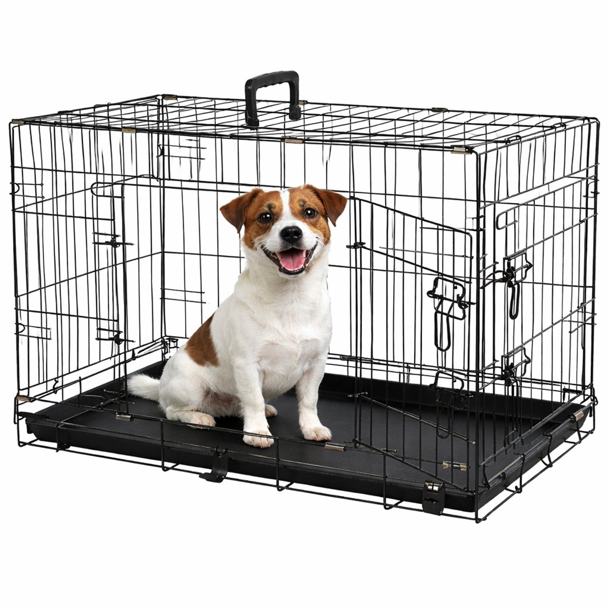Flamingo hundekasse m – foldbar hundekasse bil – hundekasse trådbur mezo sort – 77x47x55 cm – robust pladsbesparende