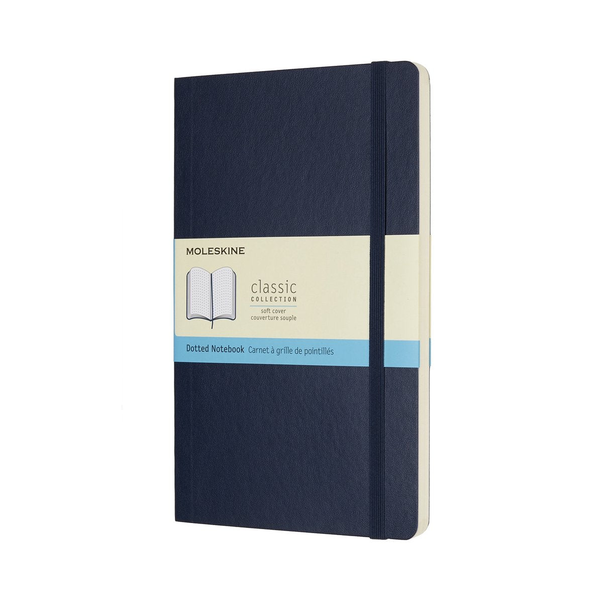 Moleskine klassisk notesbog - stor - blødt omslag - prikket - safirblå