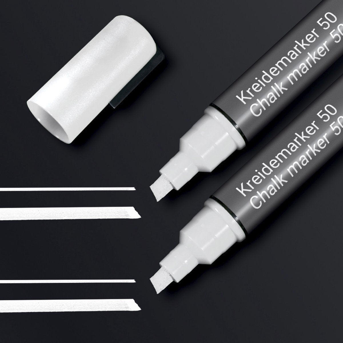 Sigel kridtmarkør - mejselspids - 1-5 mm - hvid - 2 stk - si-ba184