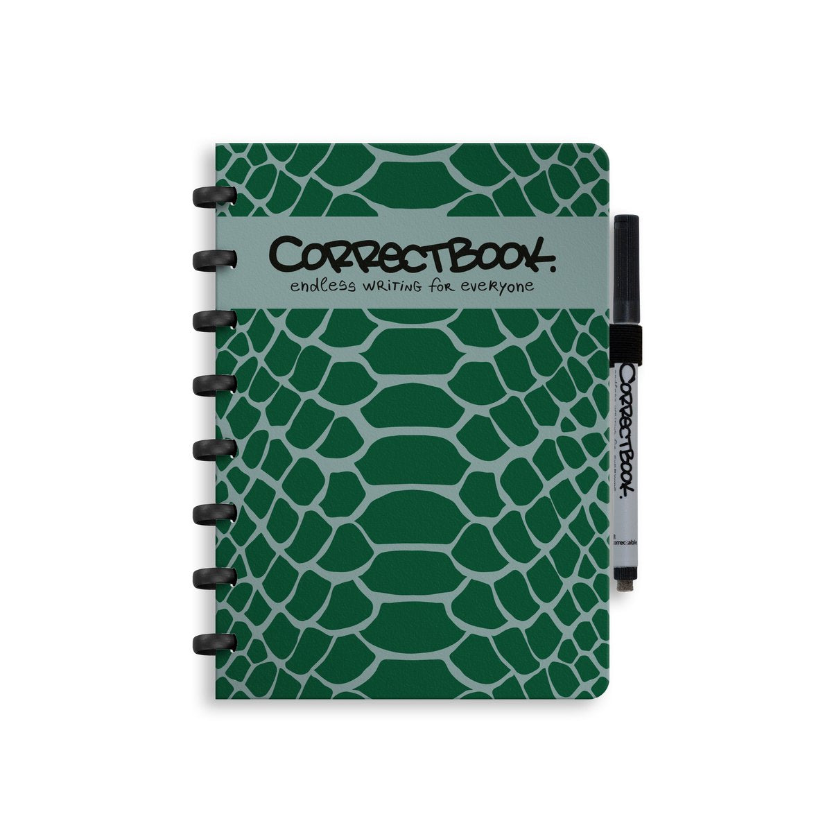 Correctbook a5 uitwisbaar notitieboek – wise snake – gelinieerd – herbruikbaar schrift – inclusief pen wisdoekje – aanvulbaar met extra pagina’s