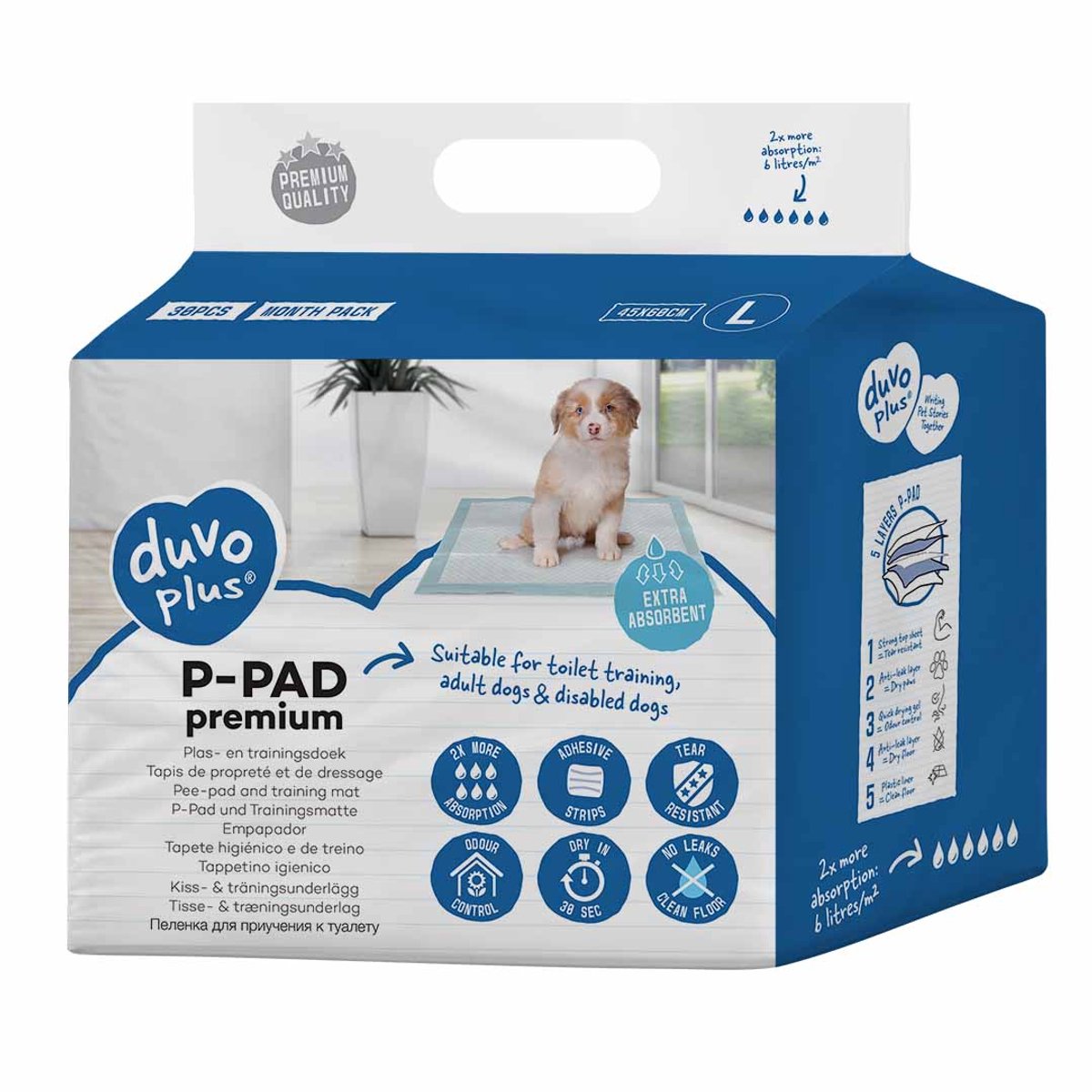 Duvo + p-pad premium l - 45x60cm 30 stk