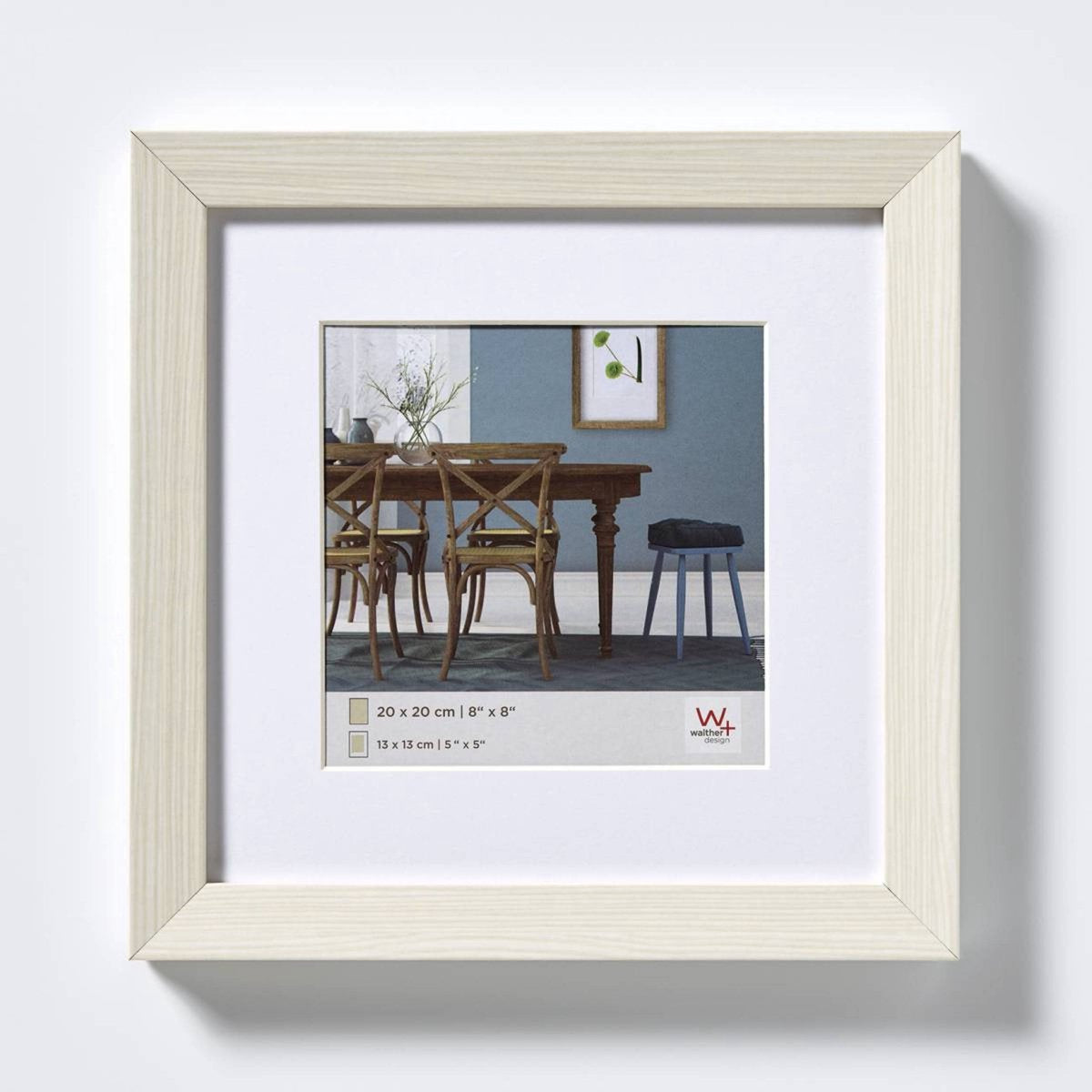 Walther fiorito - mdf træramme - fotostørrelse 20x20 cm - hvid
