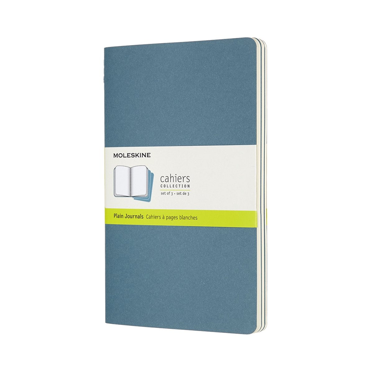 Moleskine cahier journaler - store - blanke - blå - sæt med 3