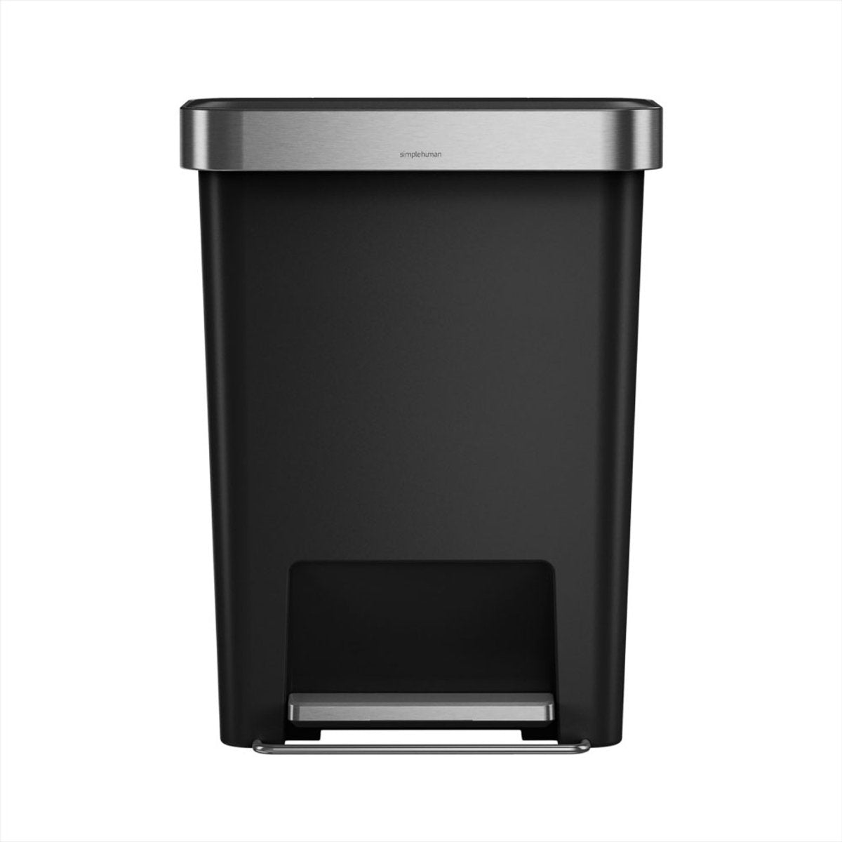 Simplehuman rektangulær pedalspand på 45 liter - med poseholder - sort - plastik