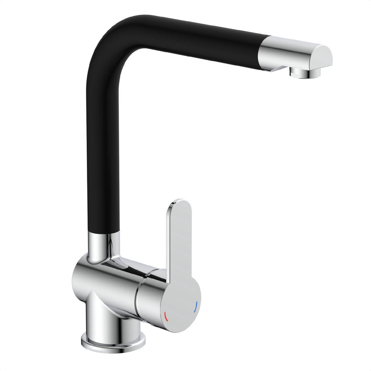Schütte rio design kitchen tap - mixer tap - high, swivel spout - side handle - chrome black