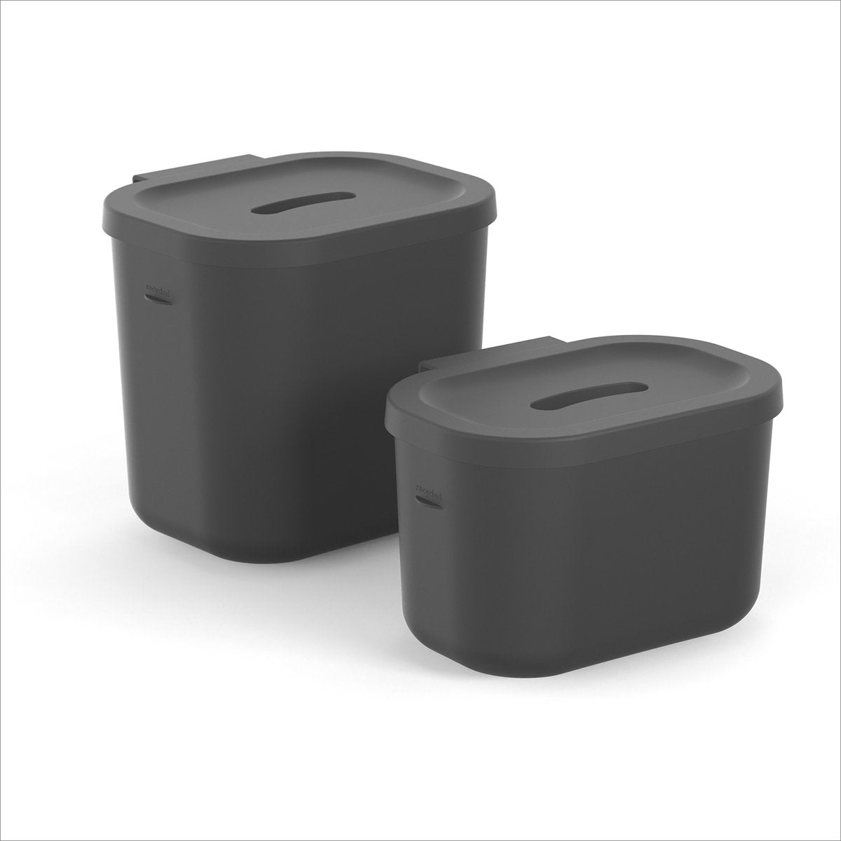 Rotho sæt bio - kompostspand - 2-delt (3,2 ltr + 6 ltr) - 100% genbrugsplast - salsa - sort