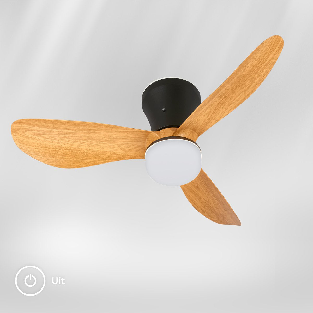 Briloner lufito - loftventilator med belysning - LED loftslampe med ventilator - sommer- og vintertilstand - ventilatorlampe dæmpbar - CCT - ø78cm - sort træ