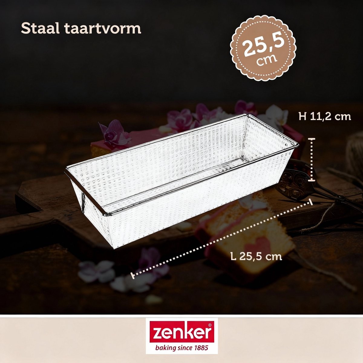 Zenker kageform 25,5 cm sølv