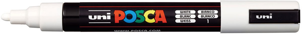 Posca highlightere pc-5m hvid 6 stk