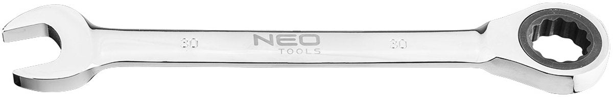 Neo - kombinationsnøgle med skralde - 30 mm - krom-vanadium - 72 tænder